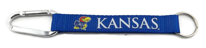 NCAA University of Kansas (KU) Jayhawks - KEYCHAIN (KC) Carabiner Lanyard