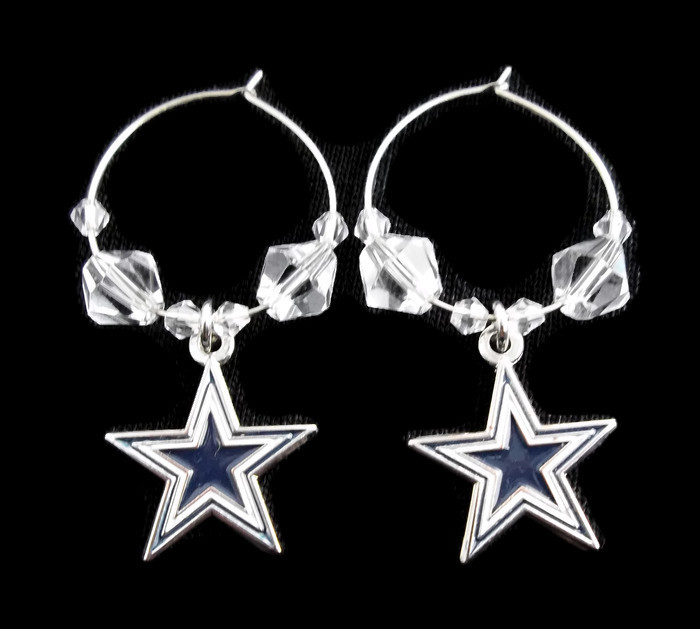 NFL DALLAS COWBOYS Earrings - Hoop with Crystal