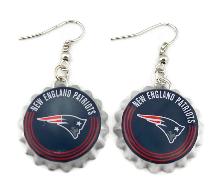 NFL NEW England Patriots Earrings - Bottle Cap