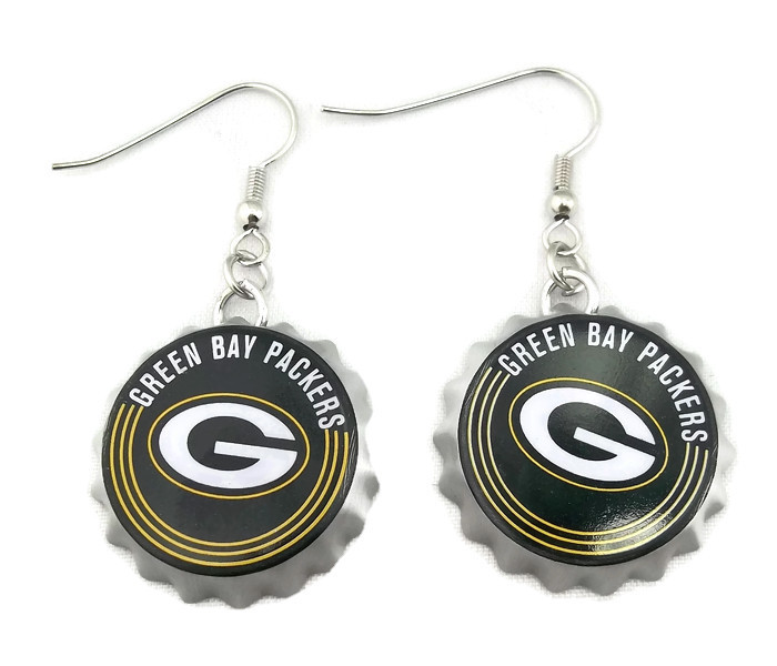 NFL Green Bay Packers EARRINGS - Bottle Cap