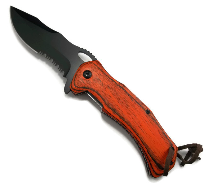 ''KNIFE KS1274WD 3.5'''' - Wood Plated Handle''