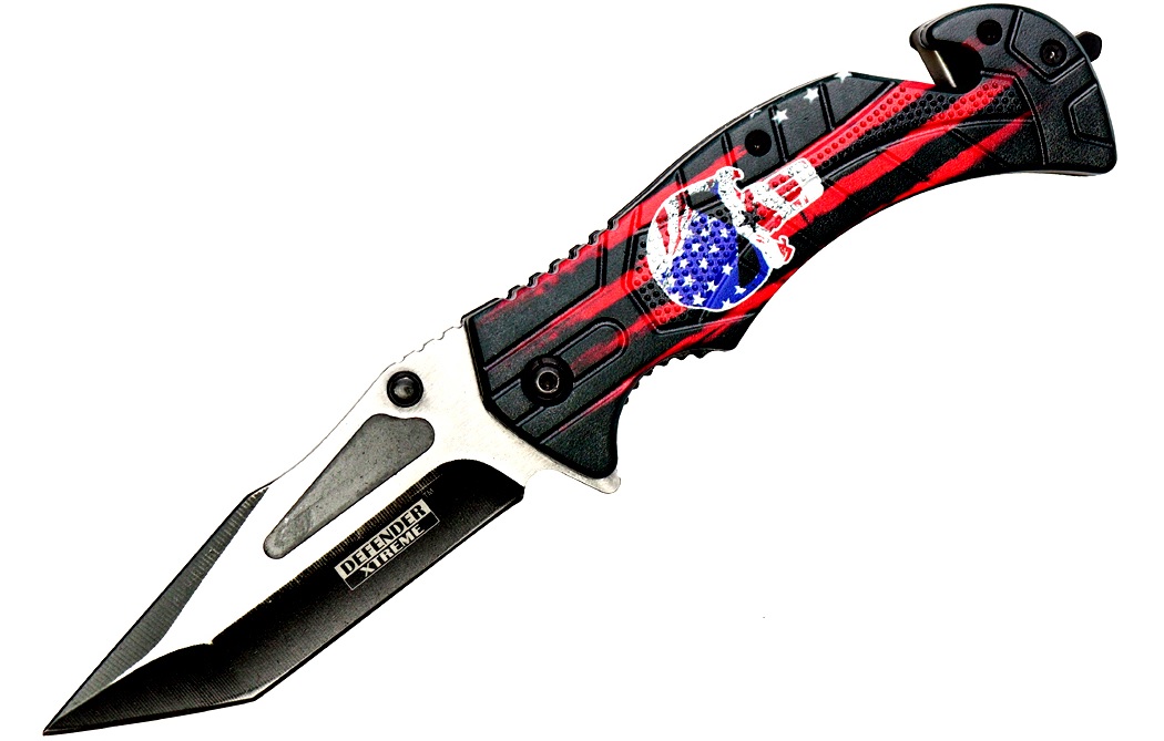 Knife - 13900 SKULL Flag