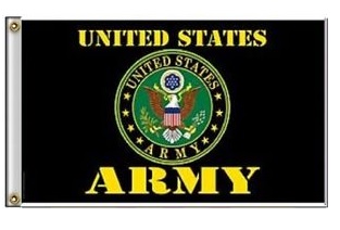FLAG - Army Round Logo Black 1624 3X5