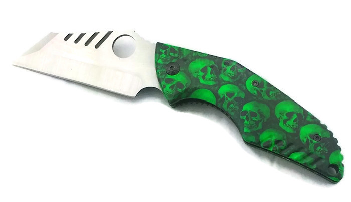 Green SKULL Knife - KS1365GN-1