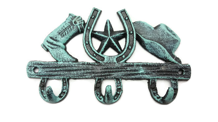 Texas Decor - Cast Iron Hat and BOOT Hook - 56639