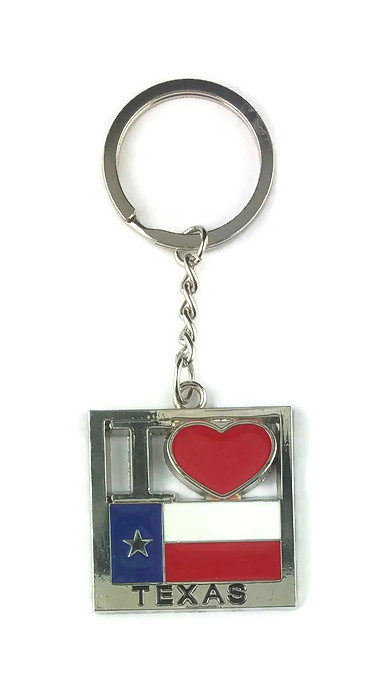 KEYCHAIN (KC) 66418 I Love Texas - SOLD BY THE DOZEN ONLY