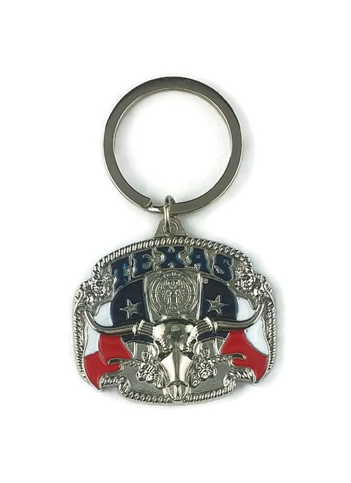KEYCHAIN (KC) 66407 Texas/Bull - SOLD BY THE DOZEN ONLY