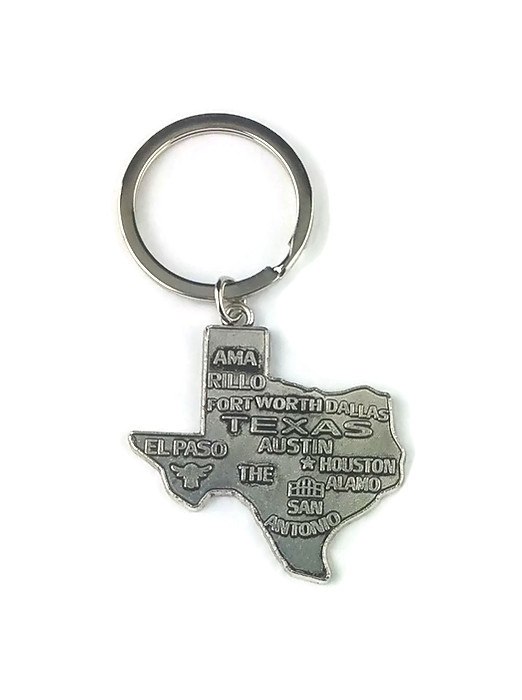 KEYCHAIN (KC) 66436 Texas State Map - SOLD BY THE DOZEN ONLY