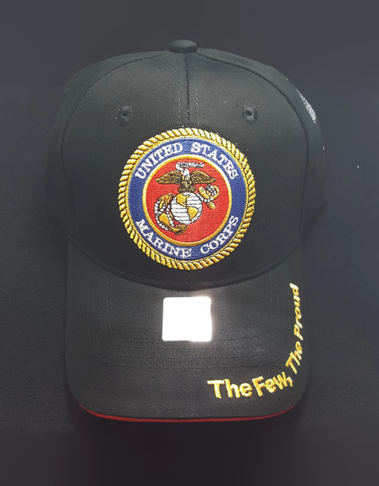 United States Marine Corps Military HAT Embroidered Seal - Black