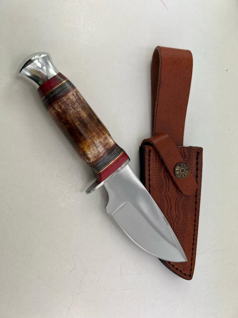 KNIFE 203490 CAVE BONE HUNTER WITH LEATHER SHEATH