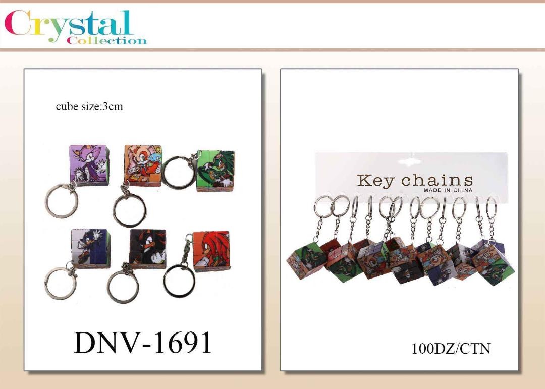 ''KEYCHAIN DNV-1691, ANIME CUBE, SOLD BY THE DOZEN''