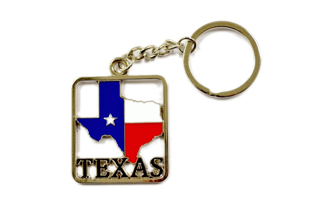 KC (KEYCHAIN) - 66447 Texas Map Square SOLD BY DOZEN