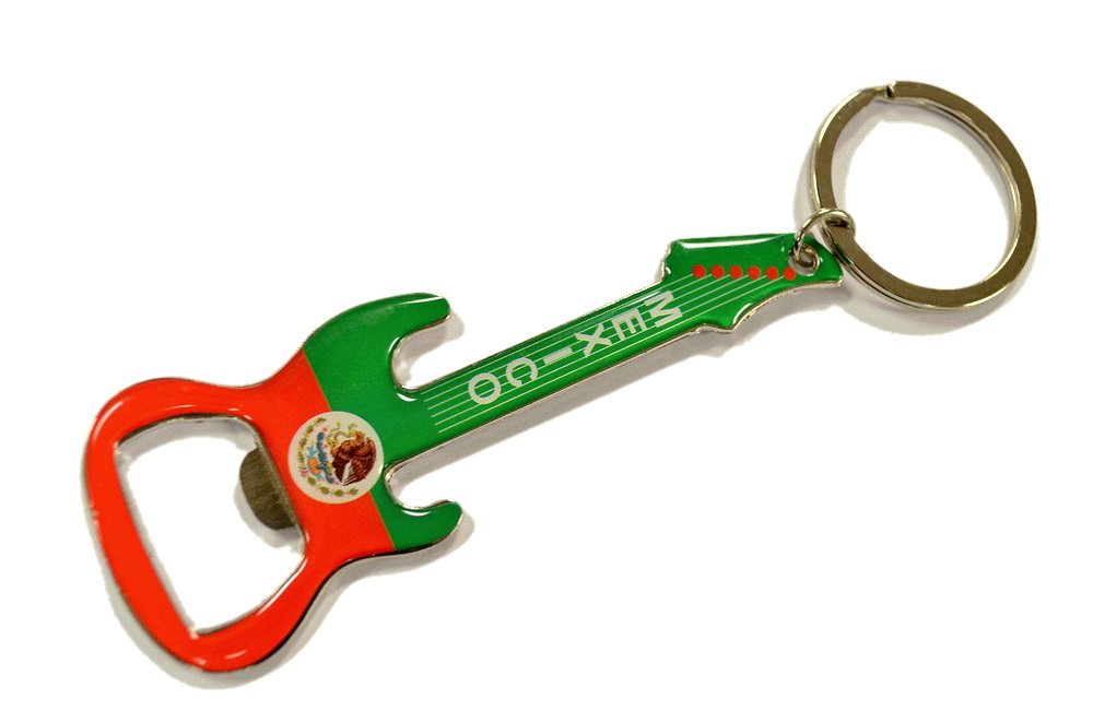 KC (Keychain) - Mexico FLAG Guitar 67692 SOLD BY THE DOZEN