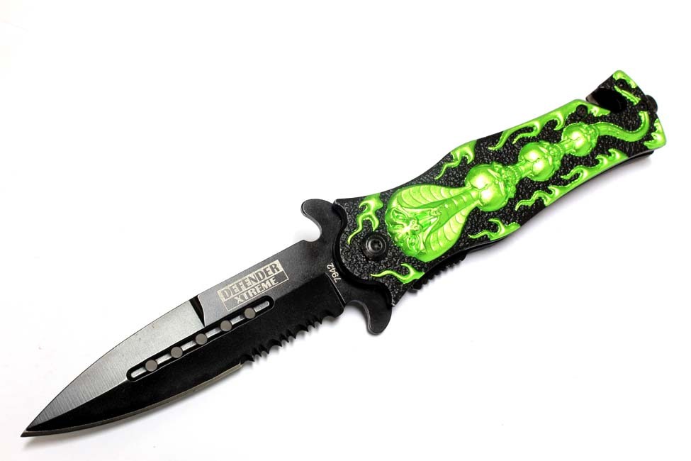 Knife 7942 Cobra SKULL Green