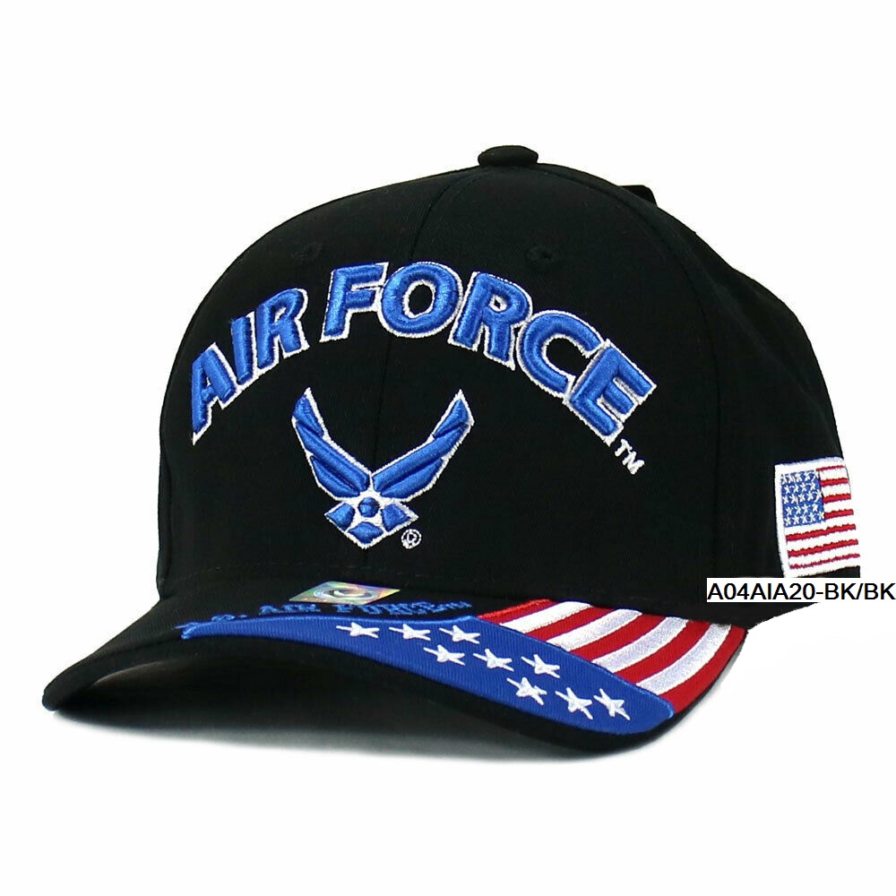 ''United States Air Force Hat- ''AIR FORCE'' Wing, FLAG Bill A04AIA20-BK/BK''