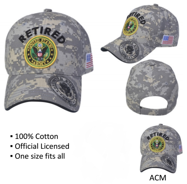 United States Army RETIRED HAT w/Army Seal-A04ARR02YS-ACM