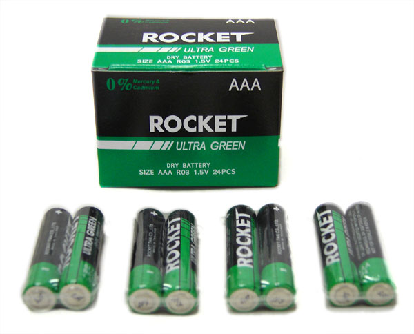 AAA BATTERY / AAA BATTERIES - Rocket Brand - Sold by the Box (24 BATTERIES per box)