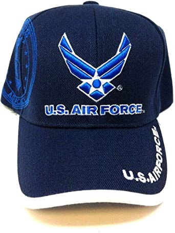 United States Air Force Wings Military HAT with Seal on Side - Navy Blue with Royal Blue AF3