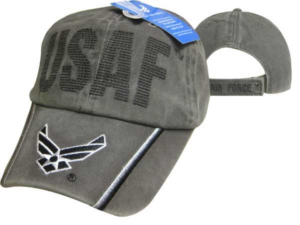 United States Air Force HAT Washed Cotton ''USAF'' BackStitch Logo Bill CAP597CMG