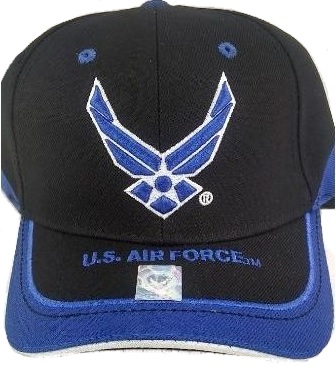 United States Air Force HAT Royal Blue Wings & Stripe Bill A03AIR02-BK