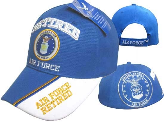 ''United States Air Force HAT ''''RETIRED AIR FORCE'''' Seal-Royal BL CAP593''