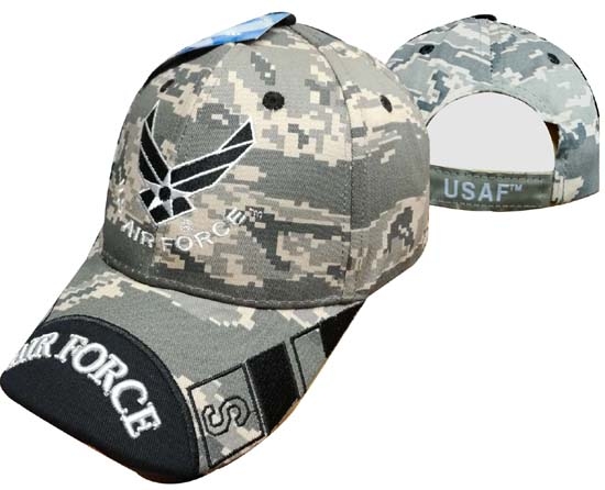 United States Air Force HAT Wings w/Black Tip Bill-Digi CAP603UC