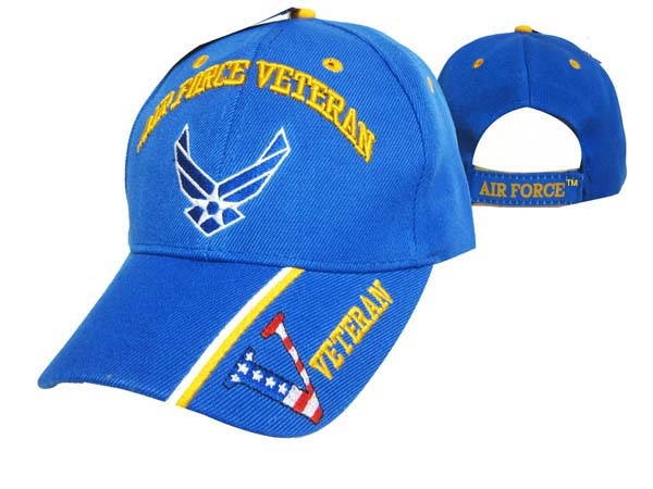''United States Air Force Veteran HAT w/Wings ''''V/Flag'''' Royal BL CAP593BA''