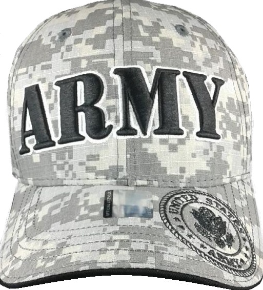 United States ARMY HAT w/Seal-A04ARM02 ACM (Large Black Text)