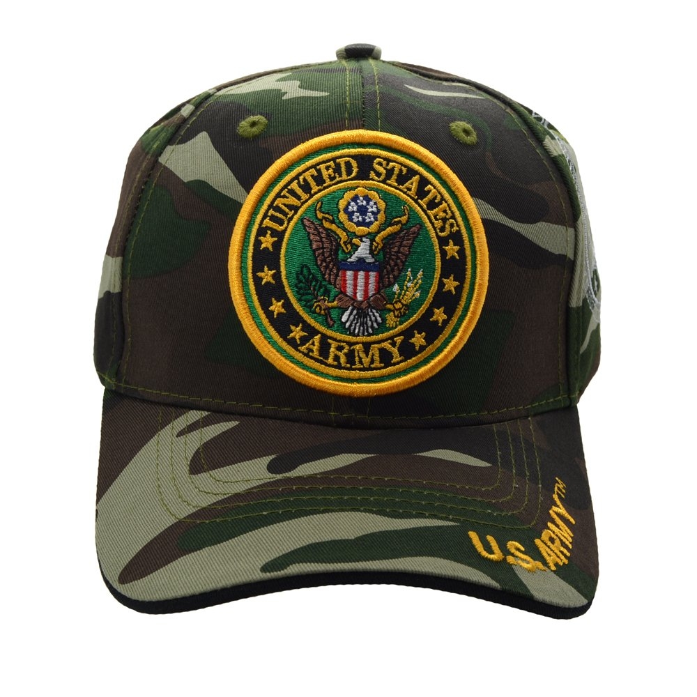 United States Army HAT With Seal Logo - Camouflage A03ARM02 CAM/BK