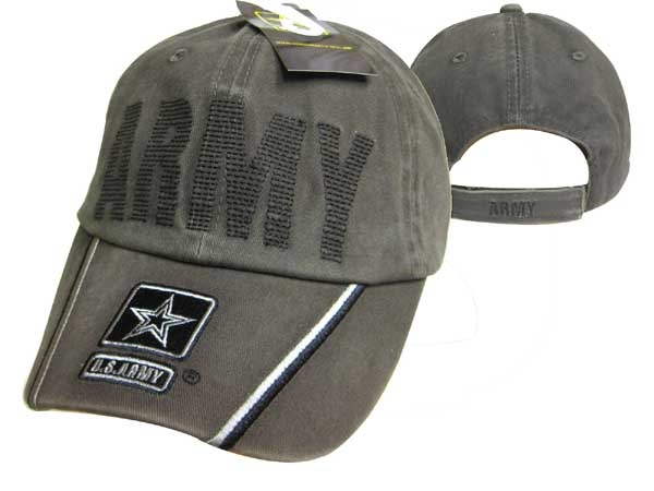 United States Army HAT BackStitch Embroid. w/Star Washed Cotton CAP595CMG