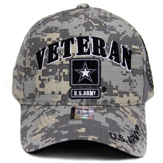 United States Army VETERAN HAT w/Army Star Logo & Seal(Side) - A04ARV03 Grey Star