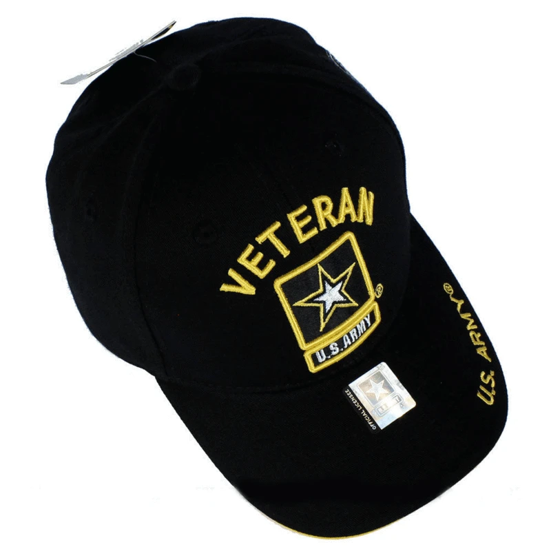 United States Army VETERAN HAT w/Star Black-A04ARV01-BK/GD