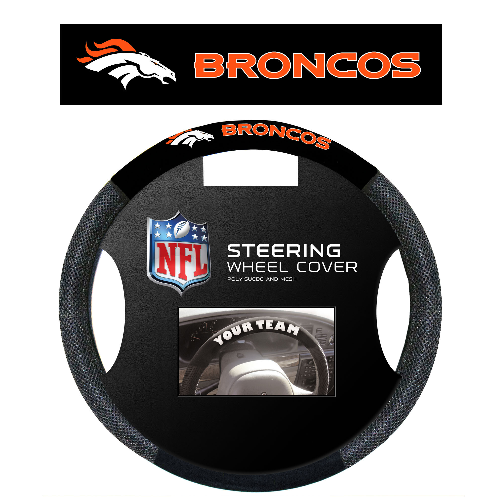 ''NFL Denver Broncos, Steering Wheel Cover''
