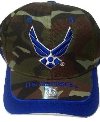 United States Air Force HAT Royal Blue Wings & Stripe Bill A03AIR02-CAMO