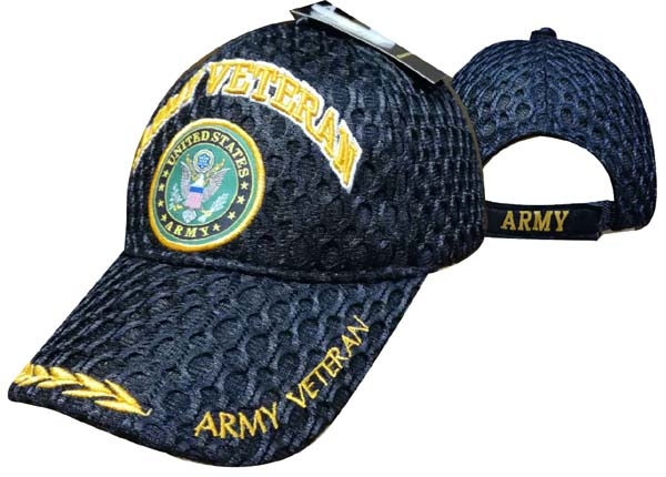 ''United States Army Military HAT ''''ARMY VETERAN'''' Seal/Mesh/Leaf CAP591A''