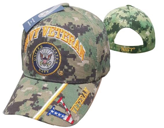 United States Navy HAT - Veteran ''V''Flag Bill-Digi GN CAP592BG