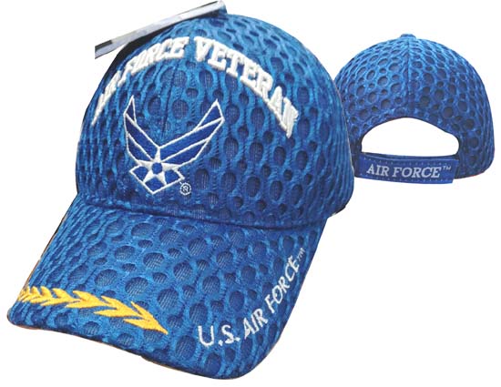 ''United States Air Force HAT ''''AIR FORCE VETERAN'''' Wings/Mesh Leaf CAP593AA''