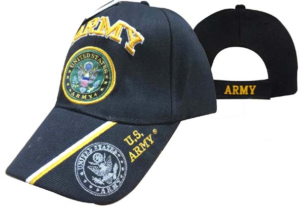 ''United States Army Hat ''''ARMY'''' Seal/GOLD Text w/Shadow Bill ''