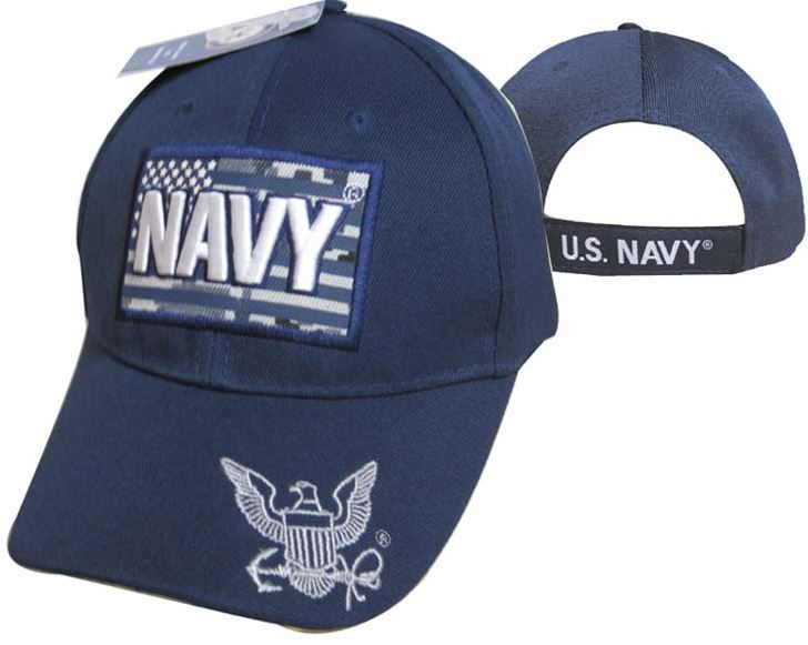 ''United States Navy HAT - ''''NAVY'''' Text ATop Flag CAP602FN''