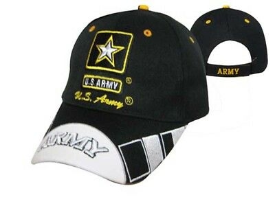 United States Army Military HAT Star Logo Black/Two-Tone White Bill