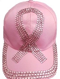 Rhinestone HAT  - Pink Ribbon - 18516
