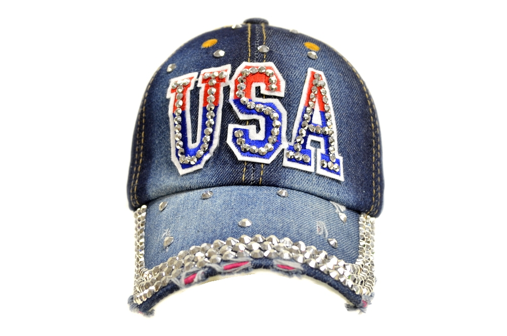 Rhinestone HAT - USA 18433