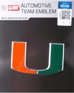 NCAA University of Miami - Miami Hurricanes Auto Emblem - Color