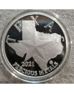 TEXAS BATTLE OF THE ALAMO 1836 - ONE TROY OZ., .999 SILVER COIN, 2021