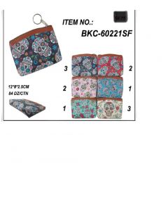 COIN PURSE SUGAR SKULL BKC60221SF, SOLD BY THE DZ