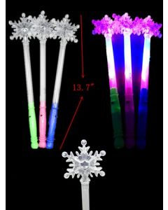Flashing Snowflake Wand 6239, BATTERIES INCLUDED, SOLD BY THE DZ