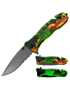 KNIFE YC1709-FF FIREFIGHTER RESCUE KNIFE GLOW IN THE DARK