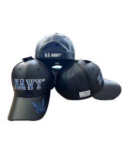 NAVY HAT WITH EAGLE ON BILL PU 502BP