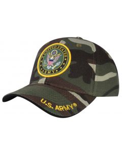 United States Army Hat with Woven Seal - A03ARM03-CAMO