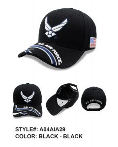 United States Air Force Hat - Wings ''U.S AIR FORCE'' On Bill A04AIA29-BLK